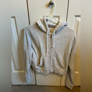 Hollister Cropped Zip Up Hoodie